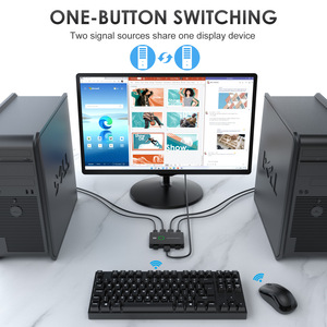 Conmutador KVM USB 3,0 2,0 Selector Compatible con HDMI 2 puertos para compartir 2 dispositivos para monitor, teclado, ratón, divisor de Cable - Product Image 5