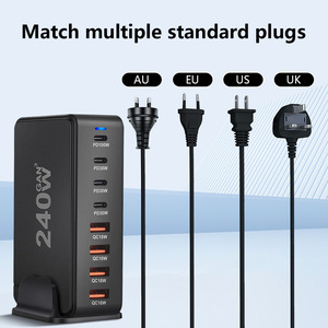 Fabrika satış 240W 4C4A masaüstü GaN şarj 8-port tip-c PD 100W hızlı şarj için 3.0 USB mobil duvar hızlı şarj cep telefonu - Product Image 2