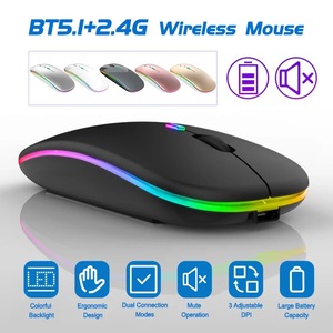 Logo personalizzato mouse ottico led Computer ottico bluetooth USB 2.4G ricevitore senza fili per PC portatile - Product Image 3