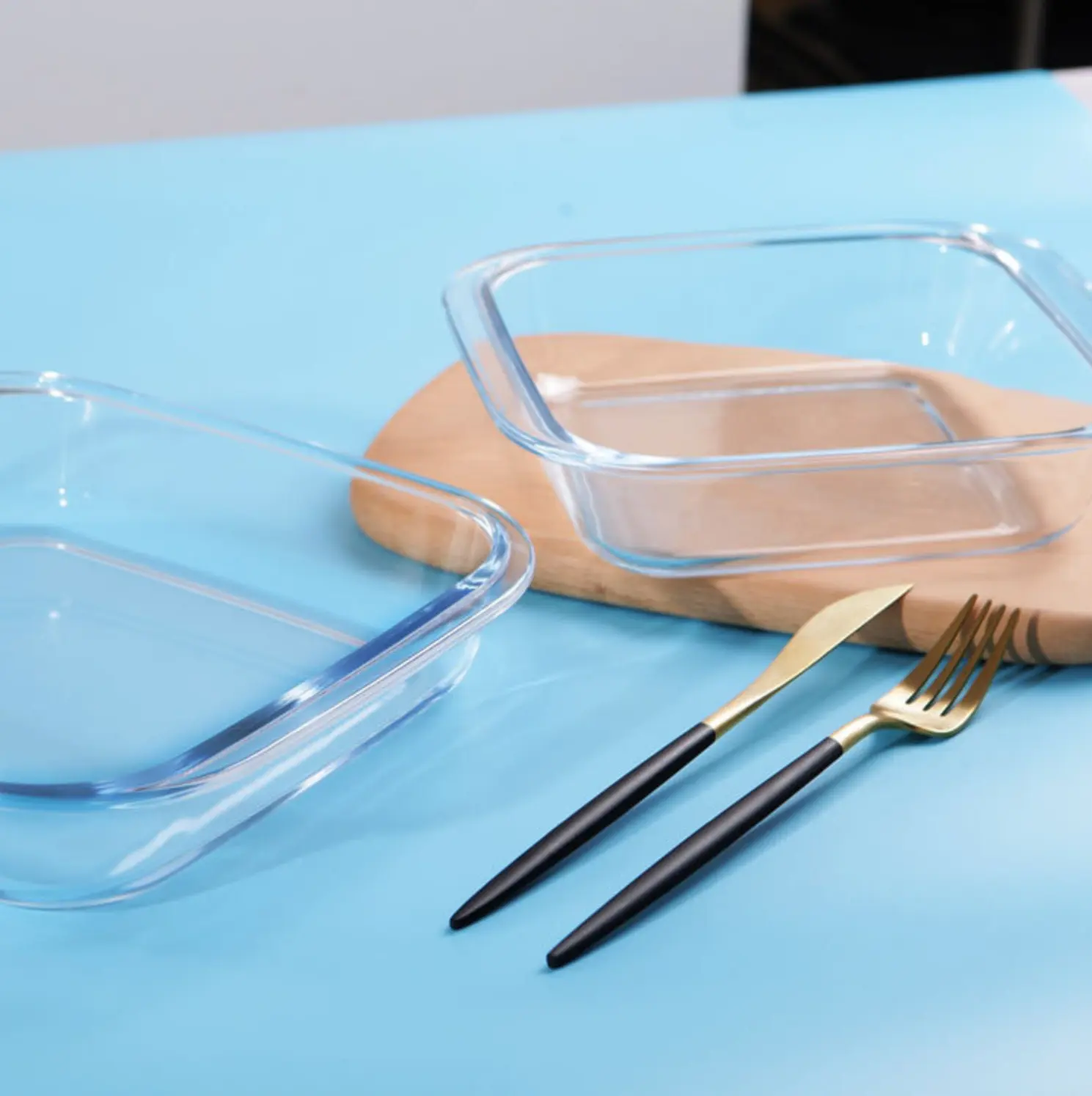 正方形強化ガラスベーキングトレイホウケイ酸ガラス耐熱皿