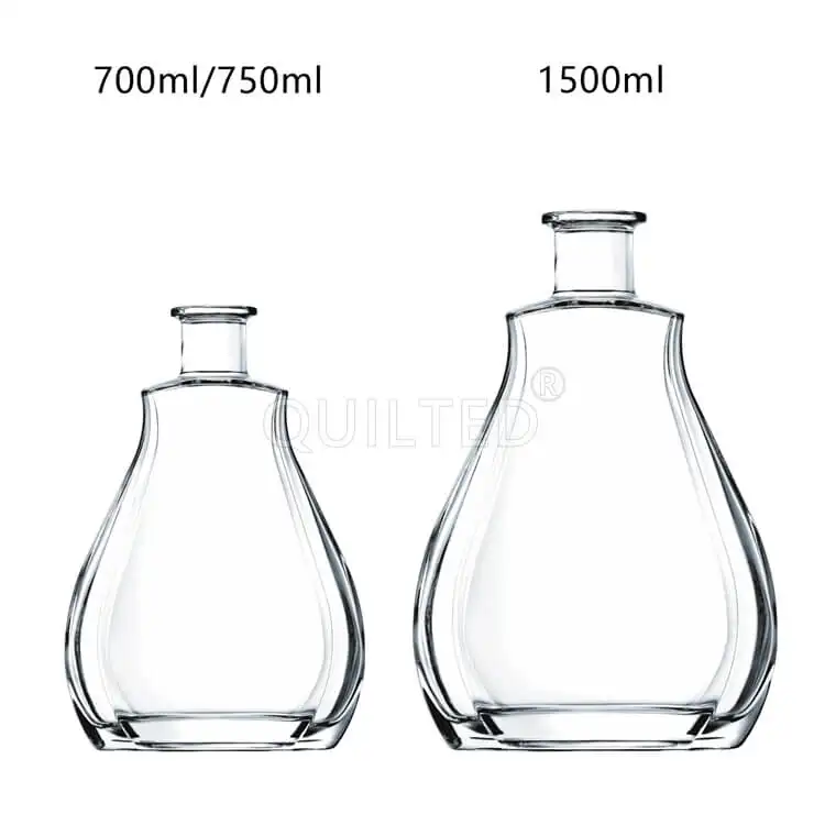 Botella de vidrio transparente de lujo, frasco de lujo ruso de 700ml, transparente, fabricante de botellas de vidrio personalizado, venta al por mayor