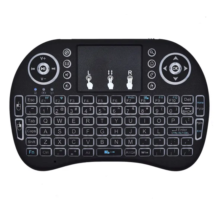 I8 Air Mouse 2.4 GHz Mini Wireless Touch Keyboard dengan Backlit