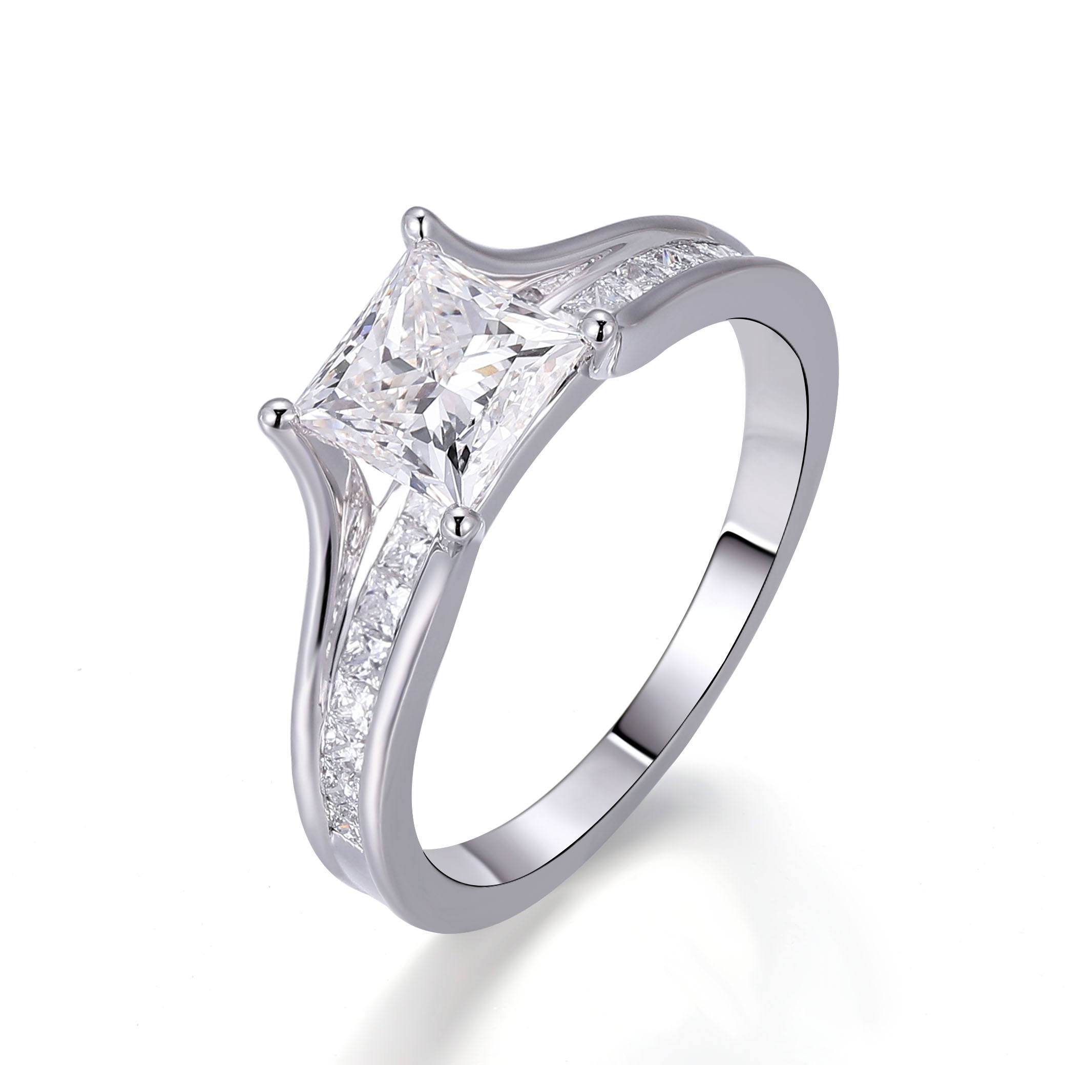 แหวนเพชรแล็บไวท์โกลด์ 10k