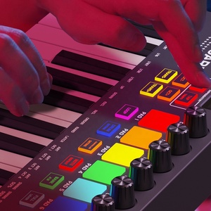 Konix Mini <strong>Keyboard</strong> Piano Portable Color Light Mini Piano Studio <strong>Midi</strong> <strong>Keyboard</strong> <strong>Controller</strong> 25 Key USB <strong>Midi</strong> <strong>Keyboard</strong> - Product Image 5