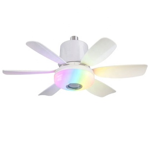 Ventilador Led RGB, lámpara para el hogar inteligente, atenuación inteligente, negro, blanco, E27, decoración de ventilador, luz musical, Control remoto, ventiladores de techo LED modernos - Product Image 6