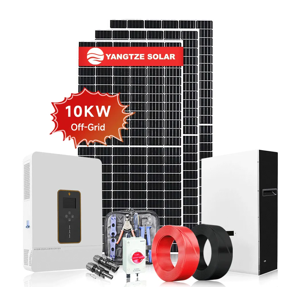 Yangtze Solar kit complet panneaux solaires photovoltaïques puissance 10 kw pour la maison fotovoltaico kit