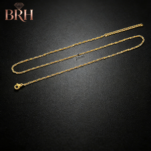 18k pvd गोल्ड प्लेटेड क्यूबन चेन हार फिगारो हिप-हॉप क्यूबन स्टेनलेस स्टील हार - Product Image 4