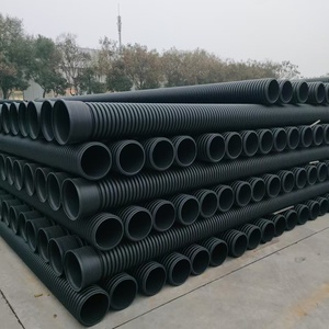 SN4 SN8 18 inç HDPE çift duvar oluklu PE drenaj menfez borusu esnek plastik menfez borusu - Product Image 6