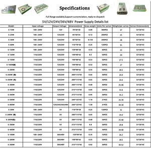 400W 12v发光二极管变压器230v 12v电源24v开关400W用于发光二极管显示屏60hz输出频率110v输入 - Product Image 6