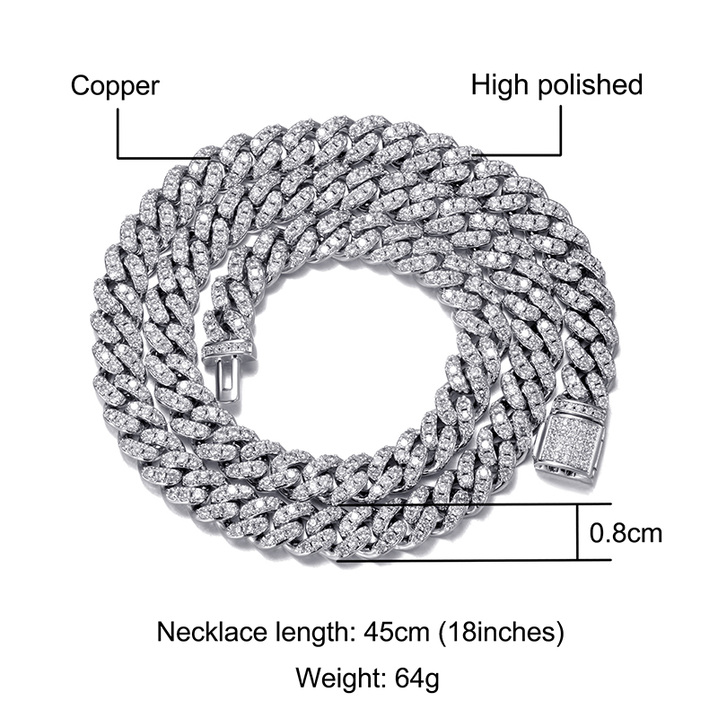 Catena cubana da 18 ''-argento