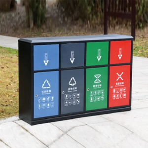Venta caliente comercial de gran capacidad al aire libre Rectangular contenedor de basura de acero inoxidable diseño superior abierto sin tapa