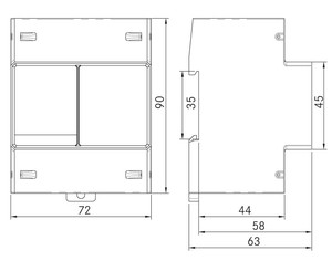 5-100A Direct <strong>Input</strong> <strong>3</strong> <strong>Phase</strong> Multi Functional Din Rail Mid Digital Power Meter - Product Image 5