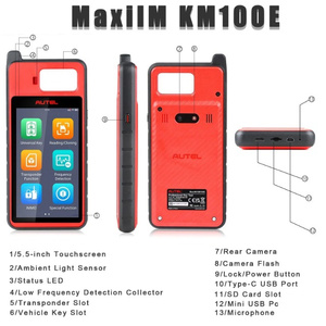 100% orijinal Autel MaxiIM KM100 anahtar programlama Immobilizer aracı 2 adet Autel IKEY anahtar nesil 99% araba üzerinde IMMO anahtar öğrenme