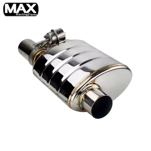 Stainless Steel 2.5&quot; Slant Outlet <strong>Tip</strong> 2.5&quot;Inlet Weld on Single Exhaust Muffler With Different Sounds/Dump <strong>Valve</strong> Exhaust Cutout - Product Image 4