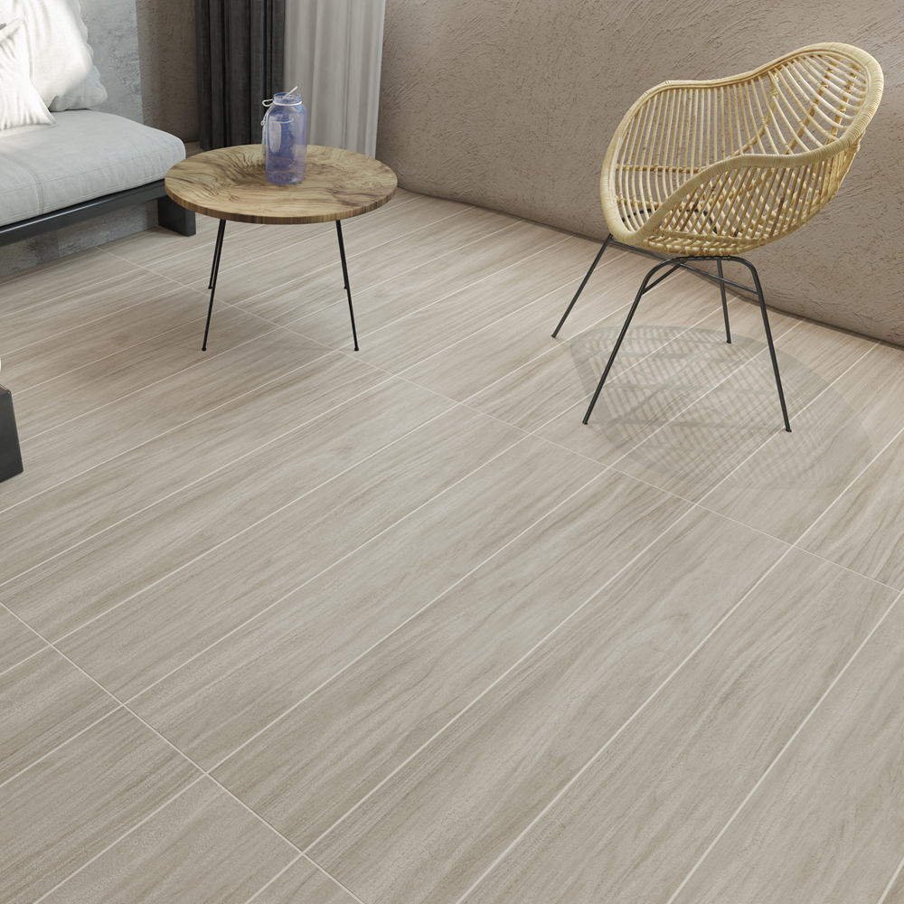 Chinese Porcelain Wood  Tile For Living Room Library Study Room 200x1200mm