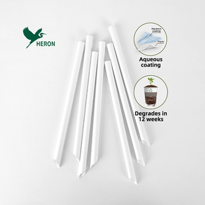 飲料用の水性裏地付きのカスタマイズ可能な6mm 8mm 12mm生分解性使い捨てシャープ紙ストロー - Product Image 1