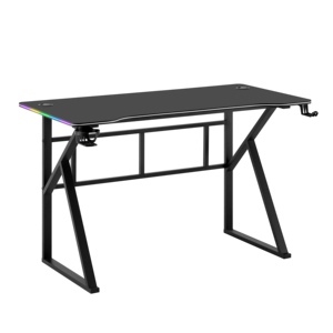 Модный оптовый популярный простой светодиодный игровой стол с RGB компьютерный игровой стол с подстаканницей и крючком для наушников для дома - Product Image 2