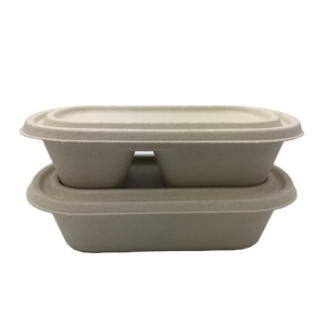 26oz biyobozunur gıda paketi Catering Togo Compostable sofra dikdörtgen eko bir kez yiyecek kutusu kapaklı - Product Image 3