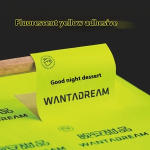 Etiqueta autoadhesiva fluorescente personalizada, diseño de Color brillante para postre, café, código QR, UV, Popular para máscara de pestañas - Product Image 3