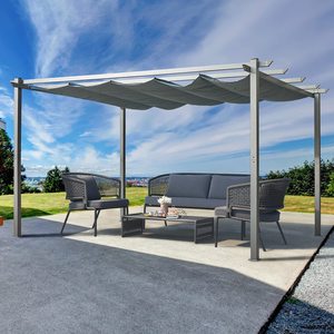 Bahçe sundurma plaj, veranda, bahçe, güverte için geri çekilebilir gölgelik ile 10x10FT açık veranda Metal Pergola