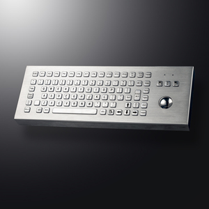 Teclado de escritorio industrial IP65 de 89 teclas a prueba de vandalismo con trackball integrado y teclas de función - Product Image 1