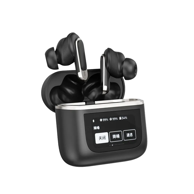 BT 5.3 TWS earbud nirkabel, headphone In-Ear suara Bass Stereo Hifi dengan layar casing pengisi daya sentuh untuk penggunaan DJ dan game