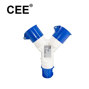 Conector múltiple e industrial de 2 vías, divisor de enchufe de 2 vías CEE 16a 220v 2p + e - Product Image 1