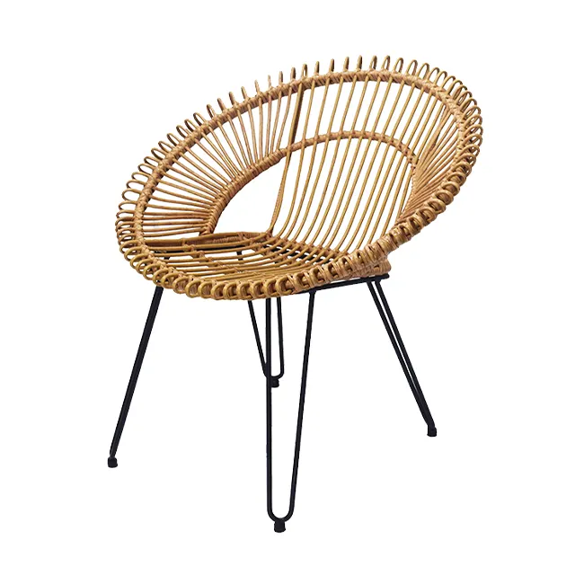 Sedia da giardino in corda da esterno in Rattan intrecciato a mano con Design classico, sedia da esterno impermeabile