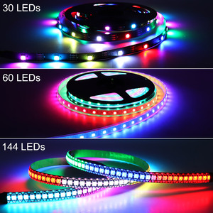 WS2812B 5V 12V 24V adresli LED şerit işık SMD 5050 siyah beyaz PCB rüya renk RGB piksel Led IP67 IP65 - Product Image 6