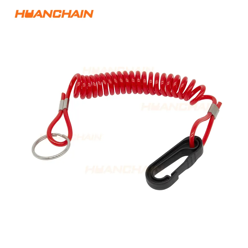 Cable de freno de remolque, resorte de acero inoxidable para remolque, correas de seguridad en espiral, Clip de tierra, Cable de remolque