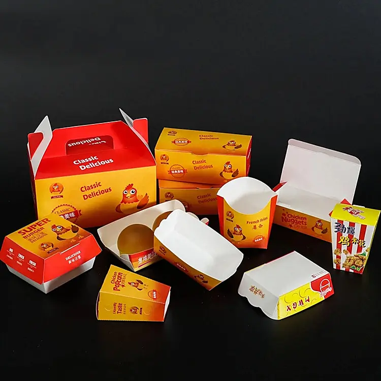 Einweg-Lebensmittel behälter Restaurant verwenden maßge schneiderte Fast-Food-Verpackung herausnehmen Fast-Food-Box