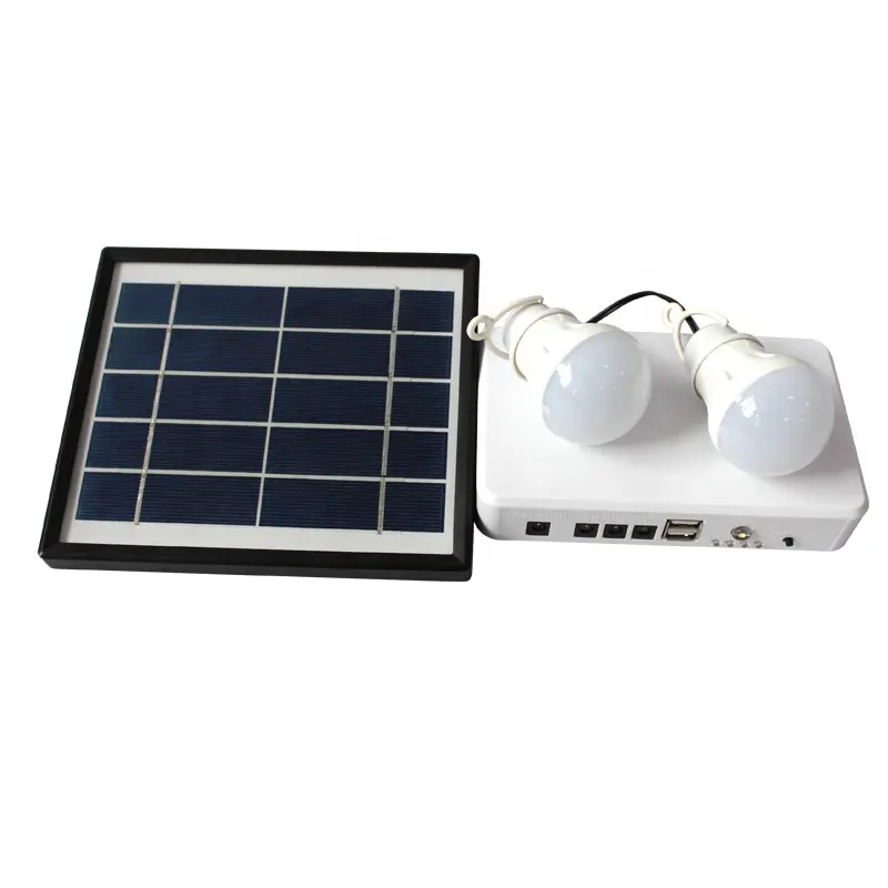 Kit de iluminación solar para el hogar, dispositivo de energía solar con luz led usb, 6V/5W, el mejor precio