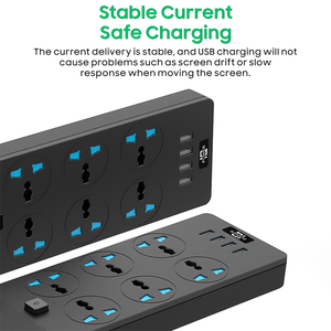 Opciones de enchufe múltiple Zócalo de extensión 6 salidas 4 puertos de carga USB Zócalos del cable de extensión de alimentación - Product Image 3
