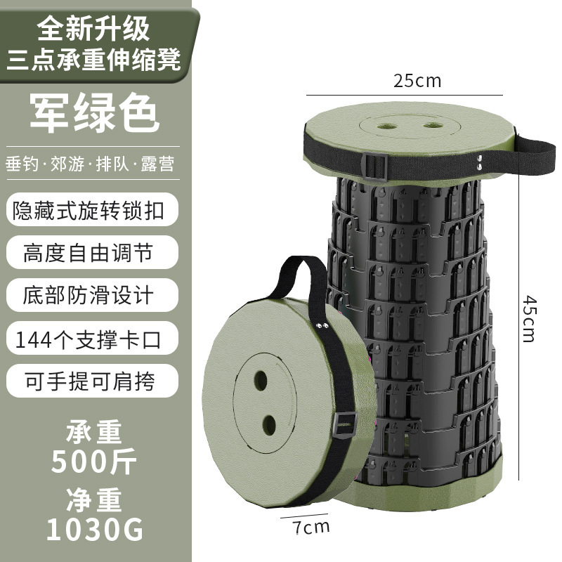 3-Clip Buckle - Military Green and Black