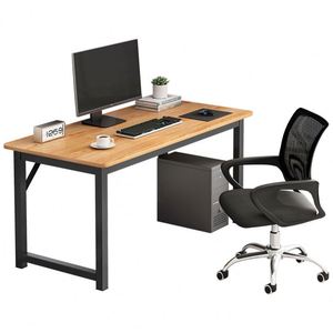 Console de mesa de café, material de madeira simples, formato oval, sala de estar, mesa de estudo, computador