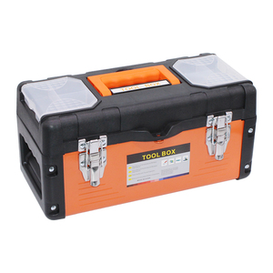 14英寸塑料工具箱带钢锁硬塑料工具箱储物箱套装 - Product Image 1