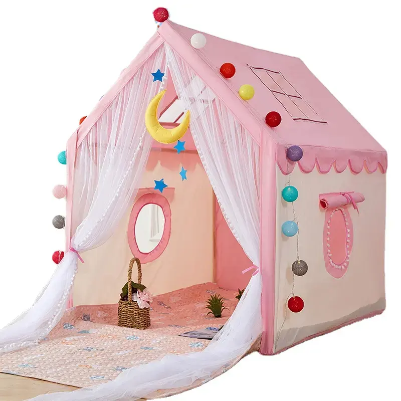 Tienda ligera para niños de interior y exterior, casa de juegos impermeable, tienda de campaña de Castillo de princesa para niños