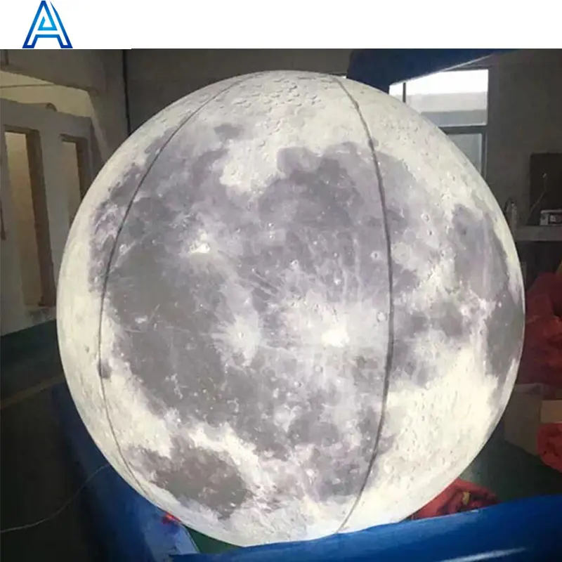 Led-Lichtdecoratie Enorme Grote Grote Opblaasbare Aarde Maanbol Planeetbal Voor Tentoonstellingsfeestballon