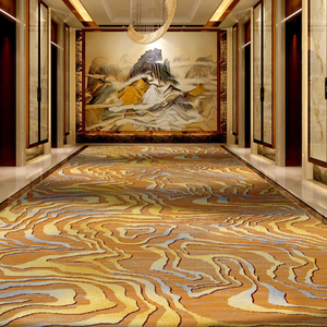 Alfombra personalizada de pared a pared de casino Axminster impresa de nailon y suave comercial para pasillo de club nocturno