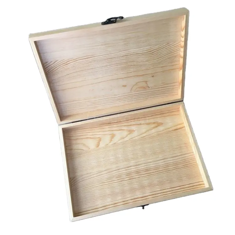 Caja de cigarros de regalo con cerradura Caja de cosméticos natural plana personalizada de madera de pino Cajas de madera Madera de madera hecha a mano Color 7 días Regalo y artesanía