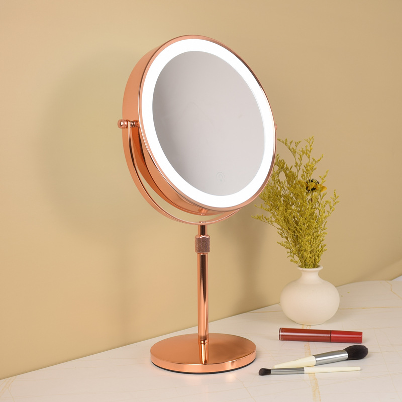 Lente d'ingrandimento tricolore ricaricabile da 8 pollici in oro rosa con ingrandimento 3x