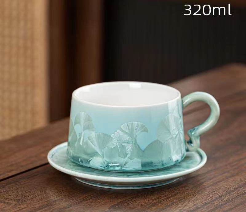 Taza de café con plato North 2, cristal verde.