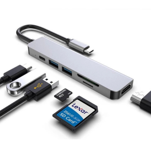 6 Port <strong>USB</strong> C Hub with Card Reader HDM1 4K <strong>Video</strong> Output <strong>USB</strong> 3.0 and 87W PD Charging for <strong>Mac</strong> Pro Laptop Multifunction Adapter - Product Image 4