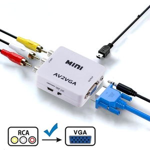 AV RCA CVBS a VGA convertidor de Video VGA a AV RCA adaptador con Cable de Audio de 3,5mm para TV Box PC Monitor 1080P HDTV Mini convertidor