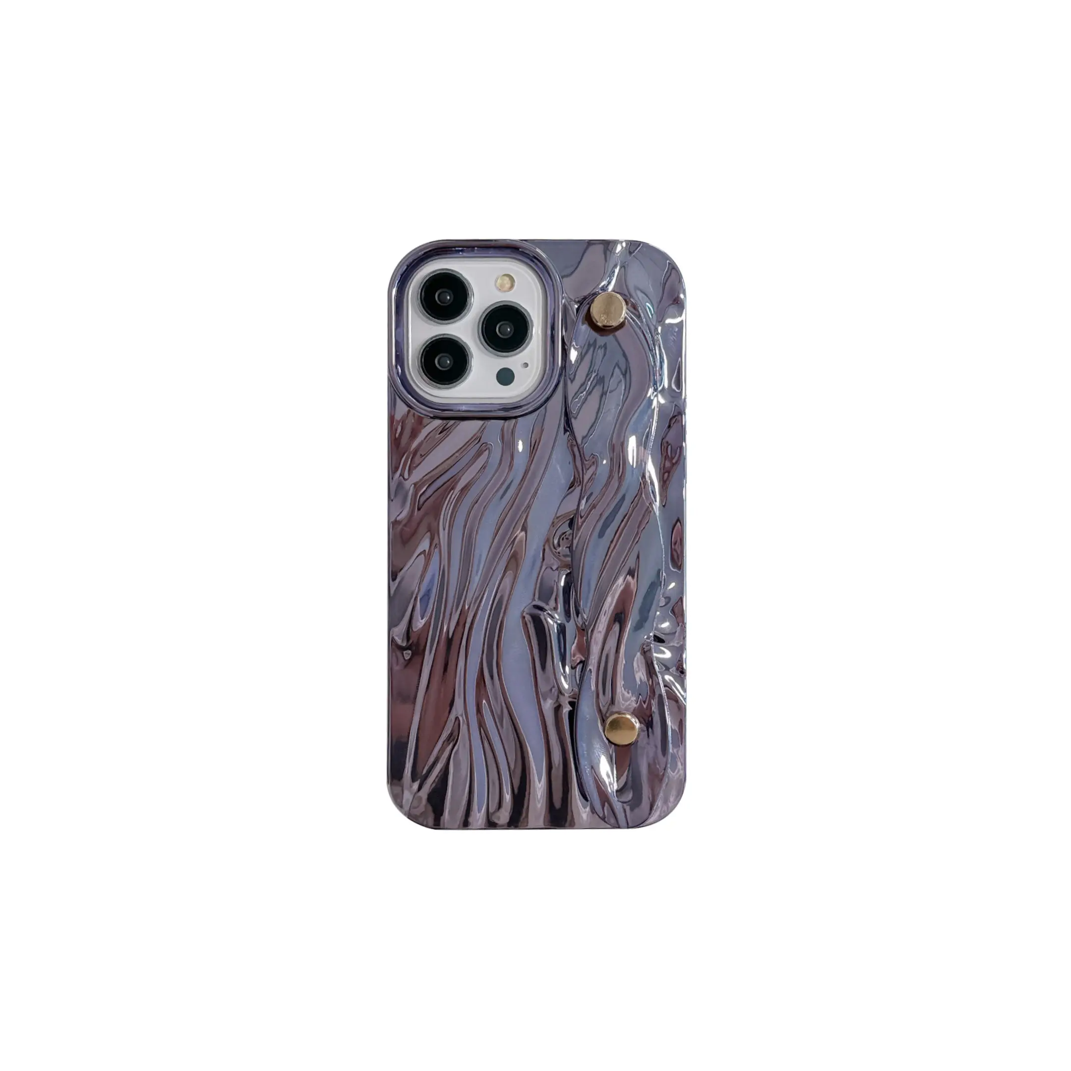 Cassa del telefono di lusso della cinghia di intaglio del Laser galvanica per iPhone15 ProMax 14 Pro Max 13 12 11 custodia del telefono in TPU di colore puro