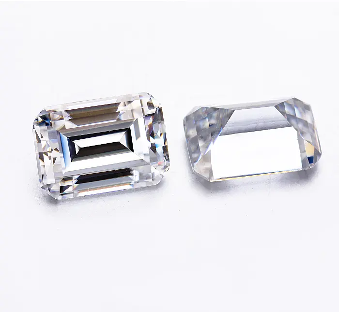 Großhandel Smaragdgeschnittener Moissanit 925 Sterling-Silber GH Farbe 8 × 10 mm 4 CT Labor Moissanit Diamant