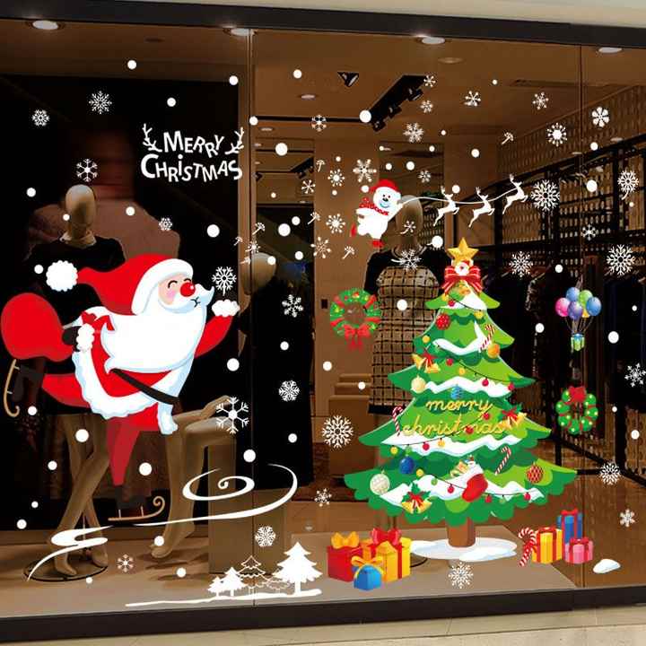 Adesivos de vidro da janela do papai noel