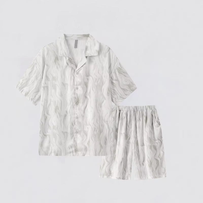 ชุดเซ็ตเสื้อแขนสั้นและกางเกงขาสั้นสำหรับผู้ชาย