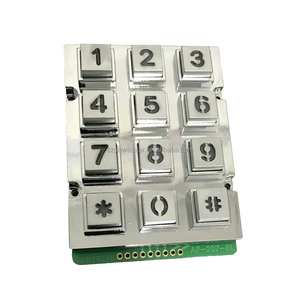 Teclado de acero inoxidable de matriz iluminada de 12 teclas Sistema de control de acceso 3x4 impermeable Teclados de metal Teclados 3x4 - Product Image 1