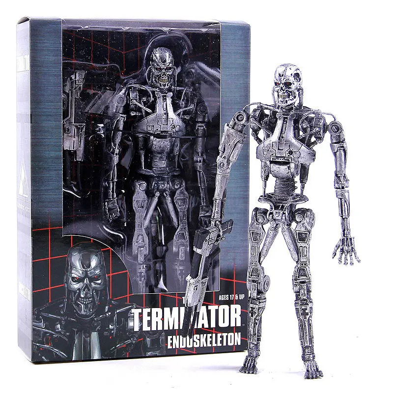 Figura de acción de Terminator T800, modelo de anime hecho a mano, soldado futurista en caja T1000